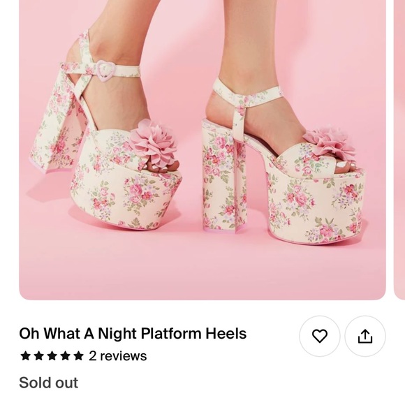 Dolls Kill Shoes - Dolls Kill Sugar Thrillz Platform Floral Heels Size 7